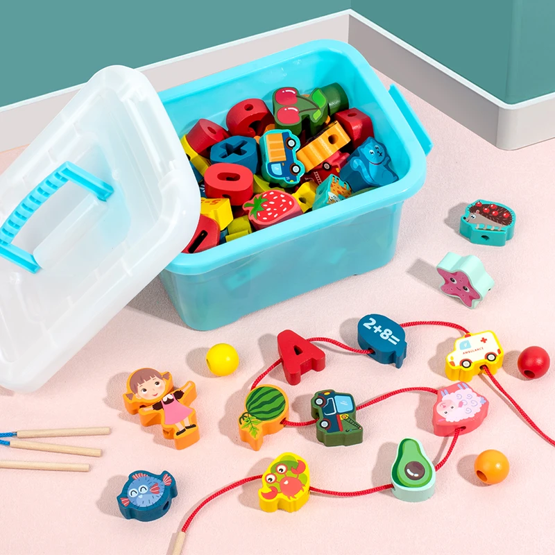 婴幼儿童串珠子玩具穿线绳益智动脑训练积木宝宝早教1-2岁男女孩3