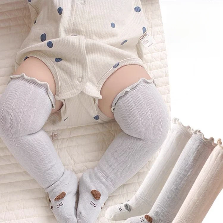 【乐亦晨】婴儿袜子宝宝春秋冬过膝袜男女新生儿童松口不勒腿纯色