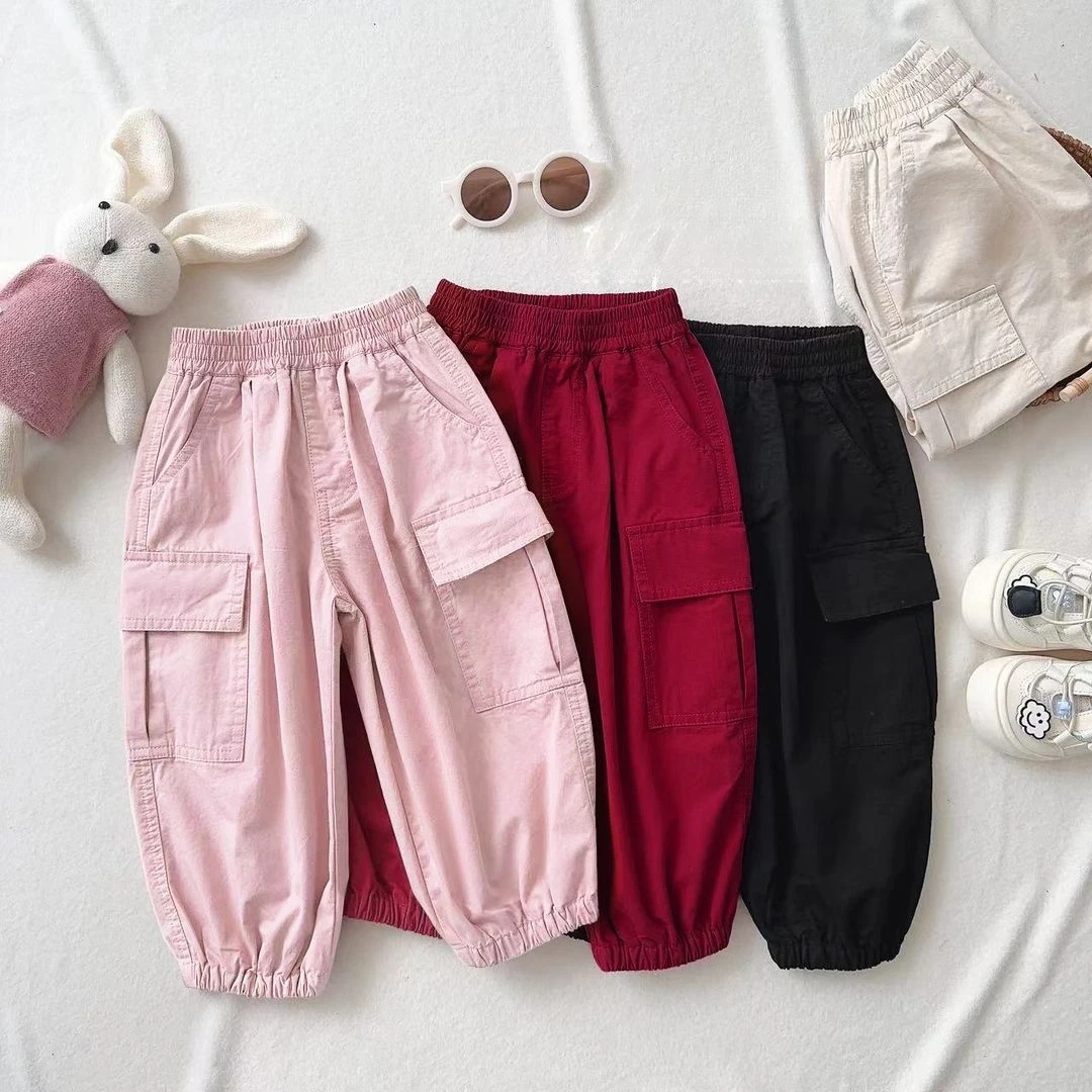【乐亦晨】女童裤子春秋冬季童装2024新款儿童工装裤宝宝宽松休闲