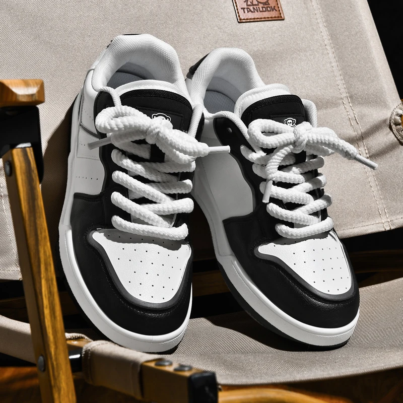 大嘴猴男鞋小白鞋2024夏季新款原创小众网红厚底增高男板鞋KX034