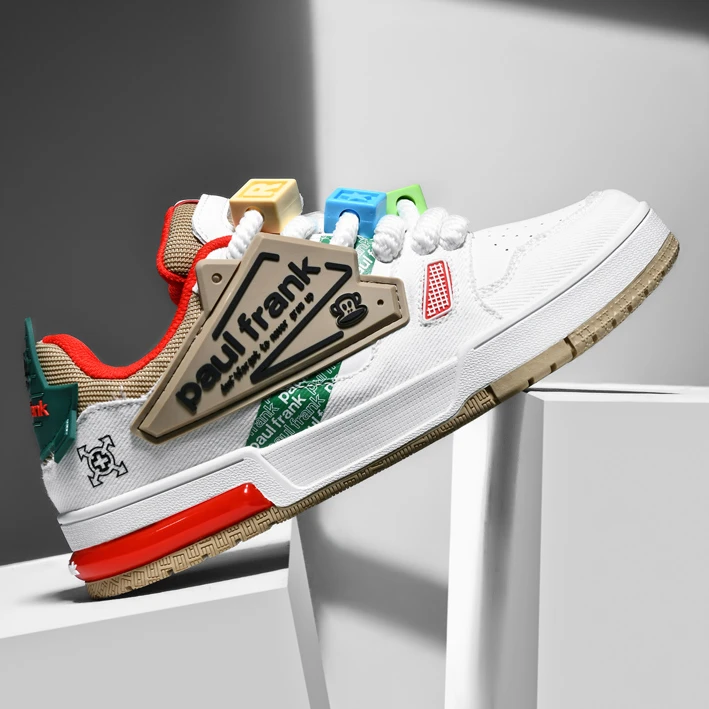 paul frank/大嘴猴春季新款休闲百搭透气防滑时尚耐磨男低帮板鞋