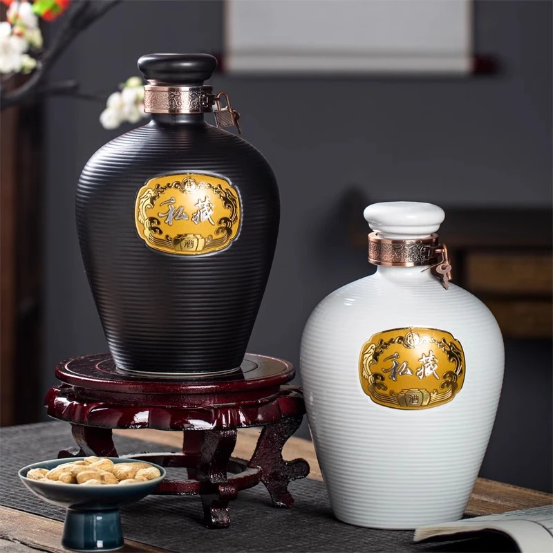 景德镇密封5斤复古陶瓷空酒坛窖藏泡酒瓶罐散装酒可长期存酒坛子
