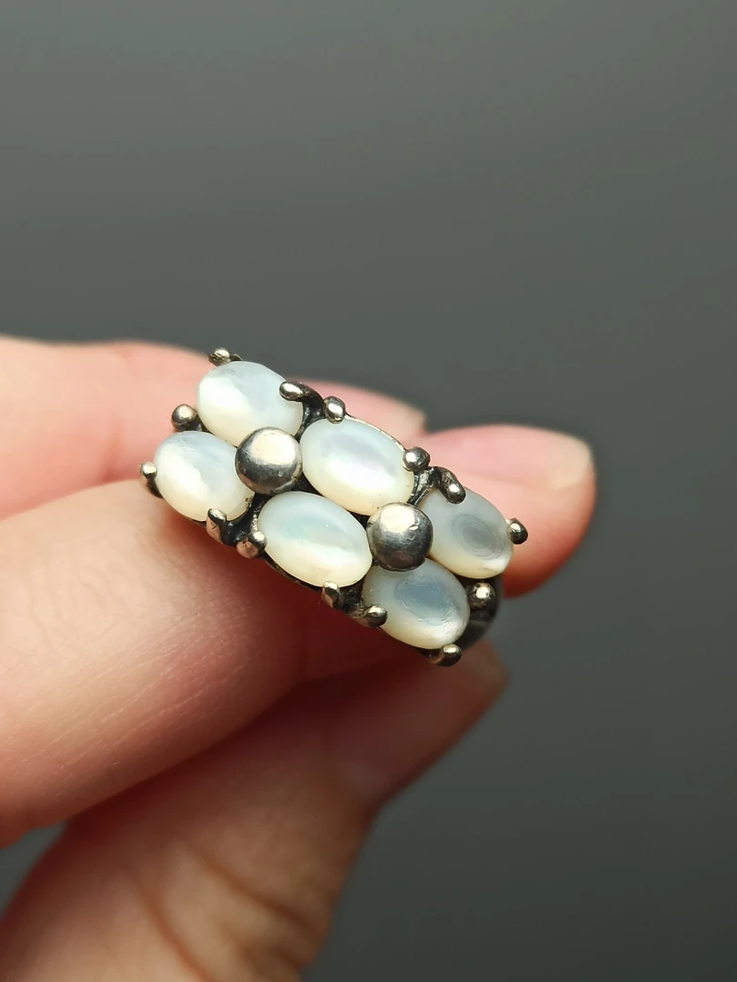 合金仿珍珠戒指 欧洲回流 中古银饰品 首饰搭配  拍对应价格