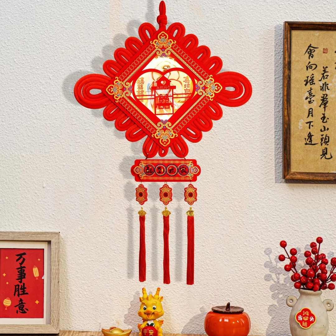 精选喜庆led灯大号中国结灯笼装饰新年婚礼结婚新房婚房布置挂件