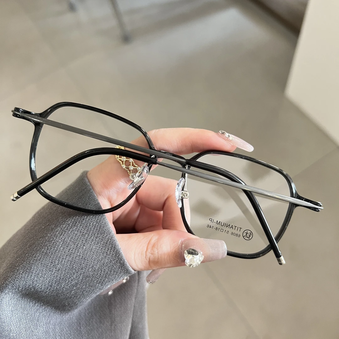 6806大框通用款纯钛超轻近视眼镜女可配镜片度数眼睛架男网红时尚