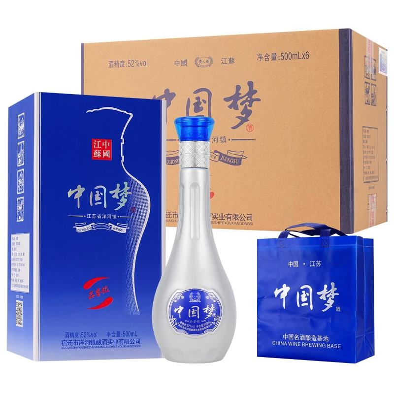 贵人缘中国梦品鉴浓香型52度白酒500ml*6瓶纯粮酿造送礼52度500