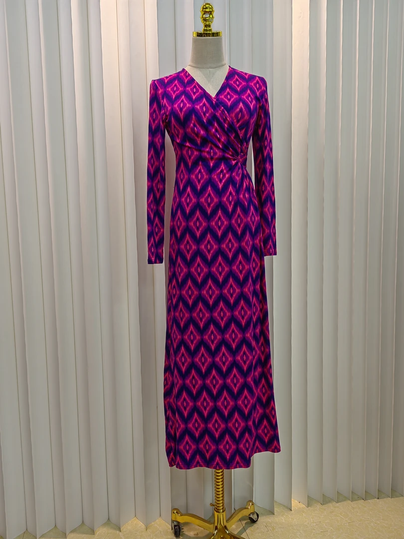 高端进口面优雅气质轻奢修身显瘦女人味连身裙1319