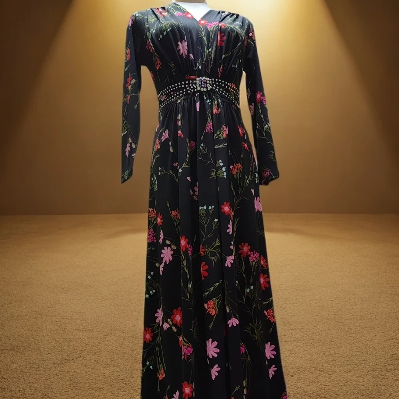 高端轻奢法式优雅复古艺术气质女人味连身裙14