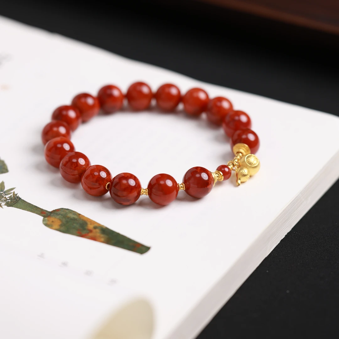 一团和气 | 珍藏级精品天然原矿南红火焰纹手串