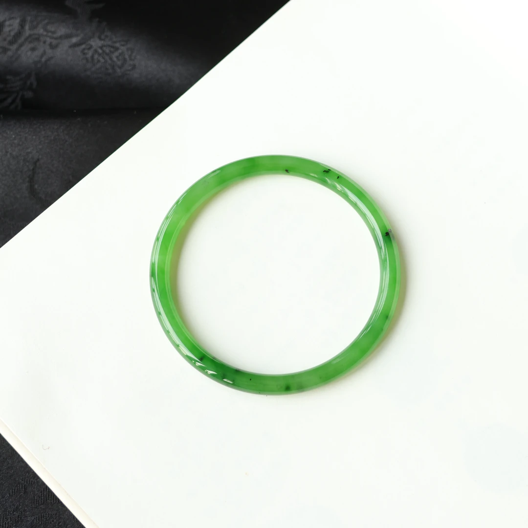 木火 | 严选精品和田玉乌兰乌德苹果绿手镯