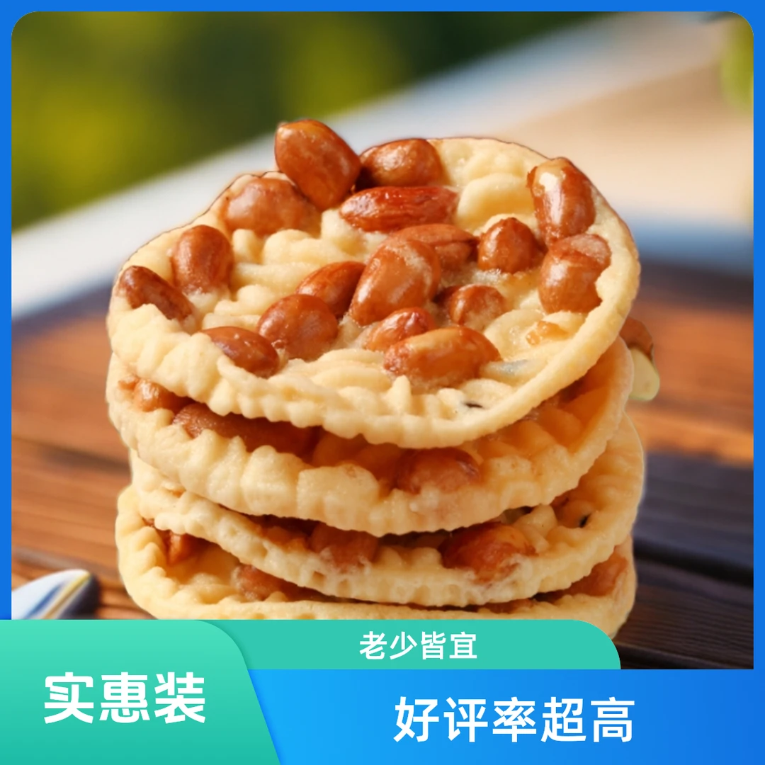 实惠香酥脆月亮粑粑零食豌豆零食精选花生饼月亮粑粑赣州特产