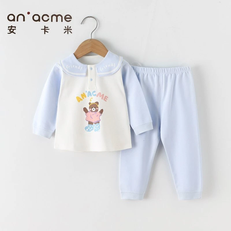 安卡米新款春秋男童套装宝宝小童打底衣婴儿童女孩洋气外出服衣服