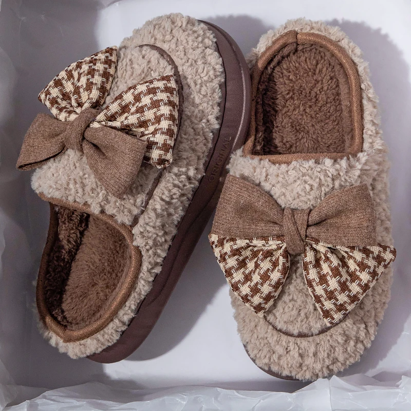 学生棉拖鞋女士冬季踩屎感室内家居厚底可爱防滑保暖月子产后女款
