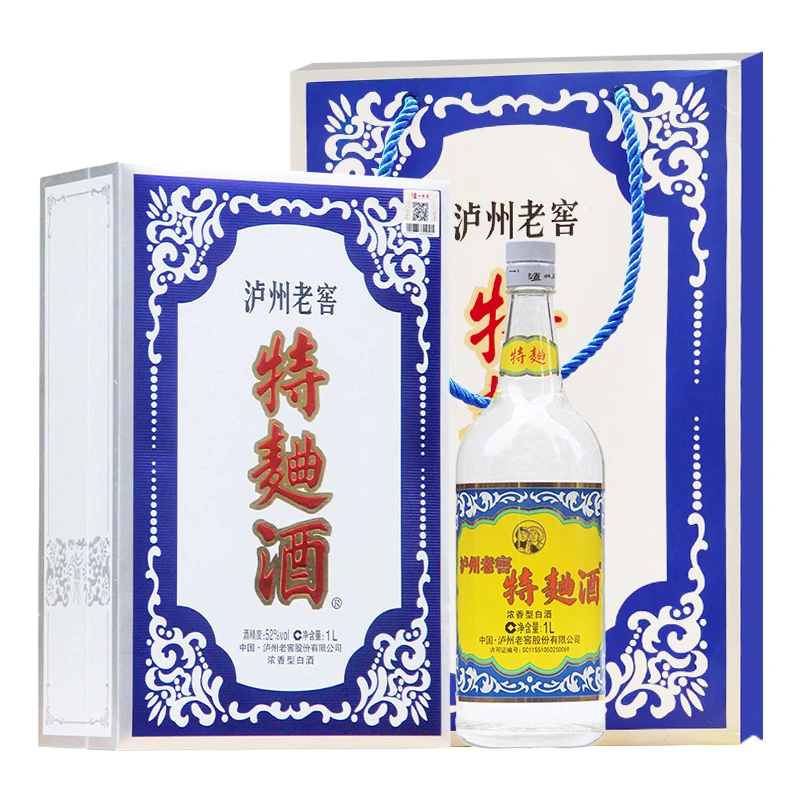 泸州老窖【60版大瓶特曲】浓香白酒礼盒带杯收藏自饮52度1L