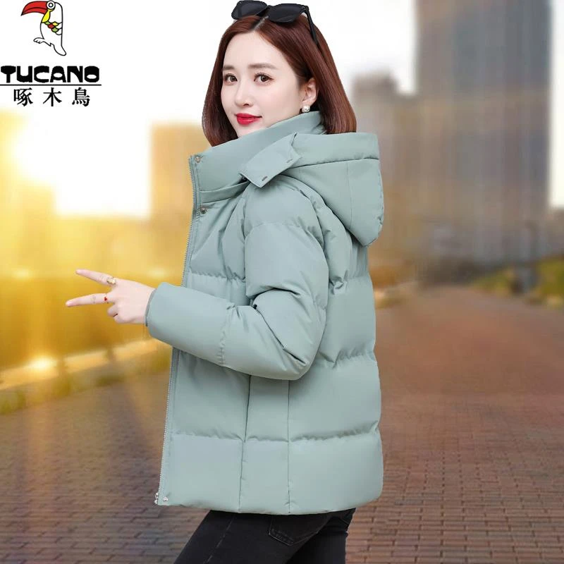 啄木鸟小棉衣韩版女冬装2023新款爆款中年妈妈冬季防寒加绒厚外套