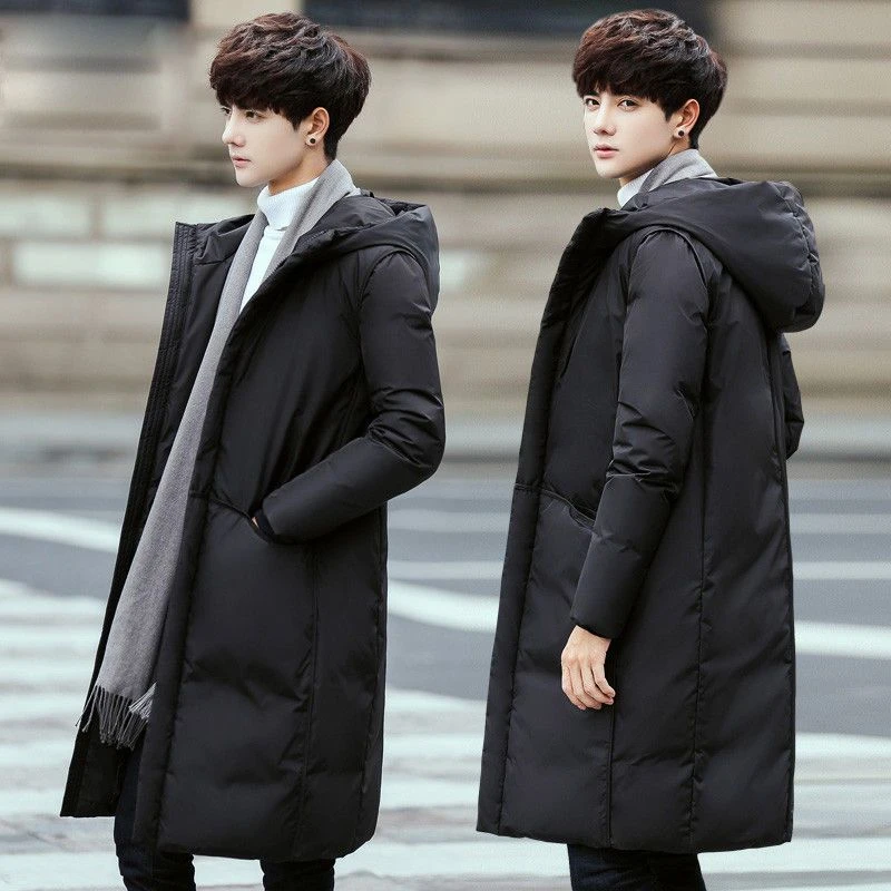 波司澄羽绒2020年轻人男士中长款过膝休闲冬季白鸭绒韩式羽绒服男