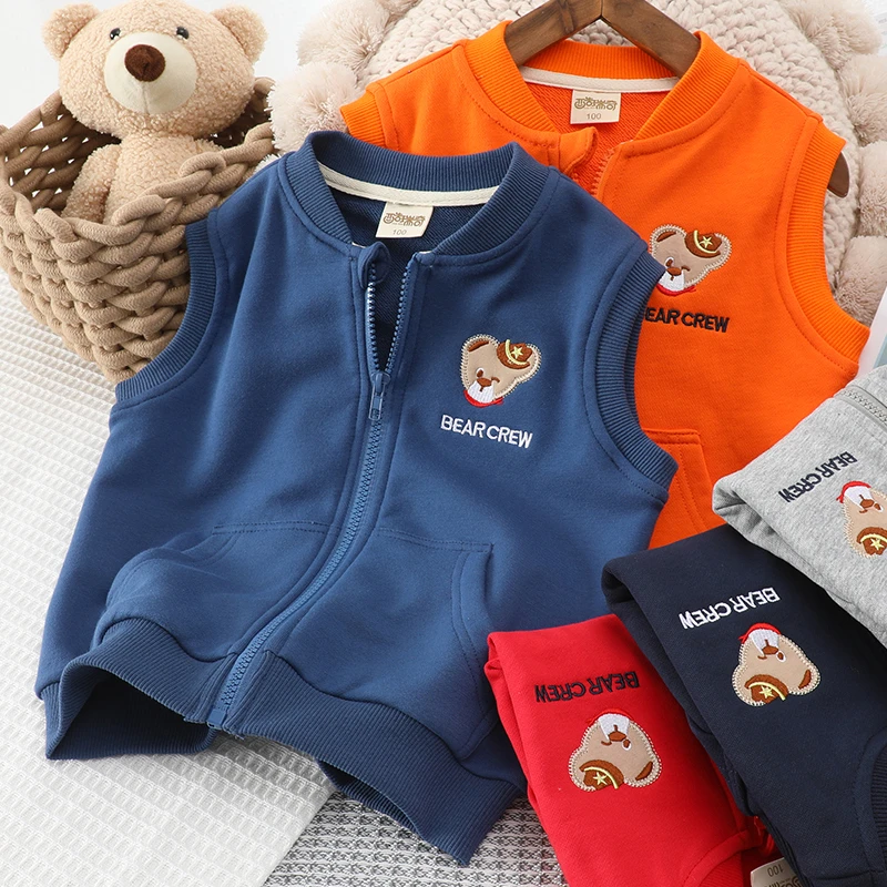 儿童马甲2025春季百搭棉背心男童宝宝马夹潮韩版休闲拉链上衣外套