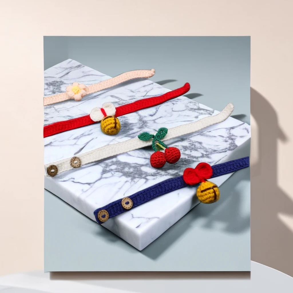 宠物可选项圈手工钩织多彩幼猫蓝猫英短针织舒适方便大小可调多彩