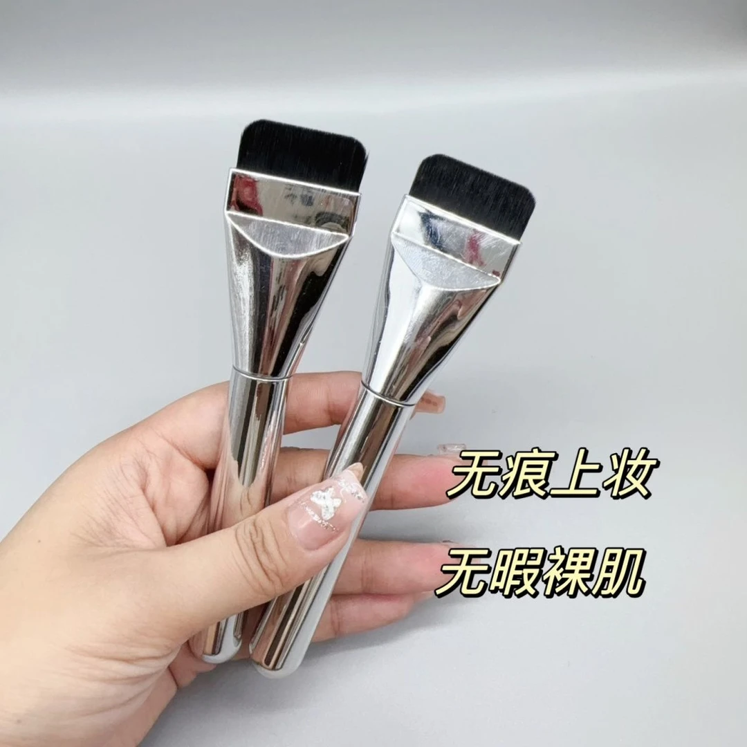 韩国wakemake不吃粉一字型粉底刷扁头面部无痕底妆面膜遮瑕化妆刷