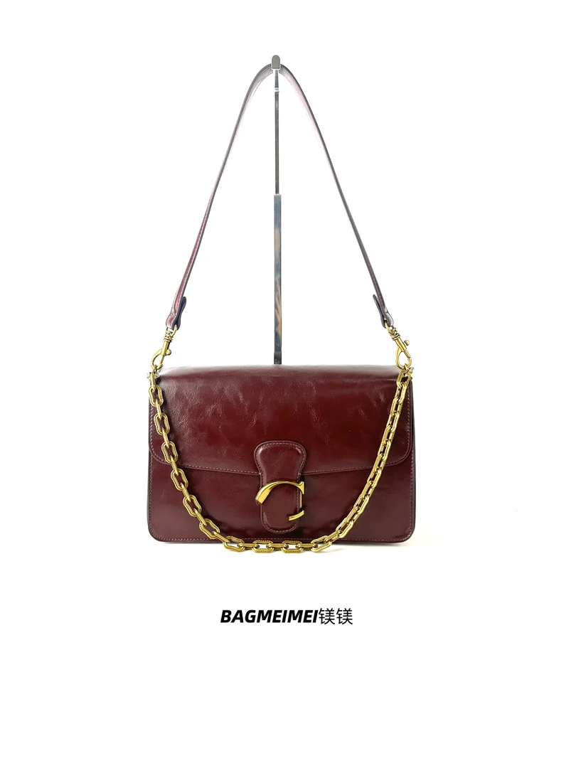 【镁镁皮具高定系列】5166邮差包气质女包通勤包腋下包单肩包斜挎包
