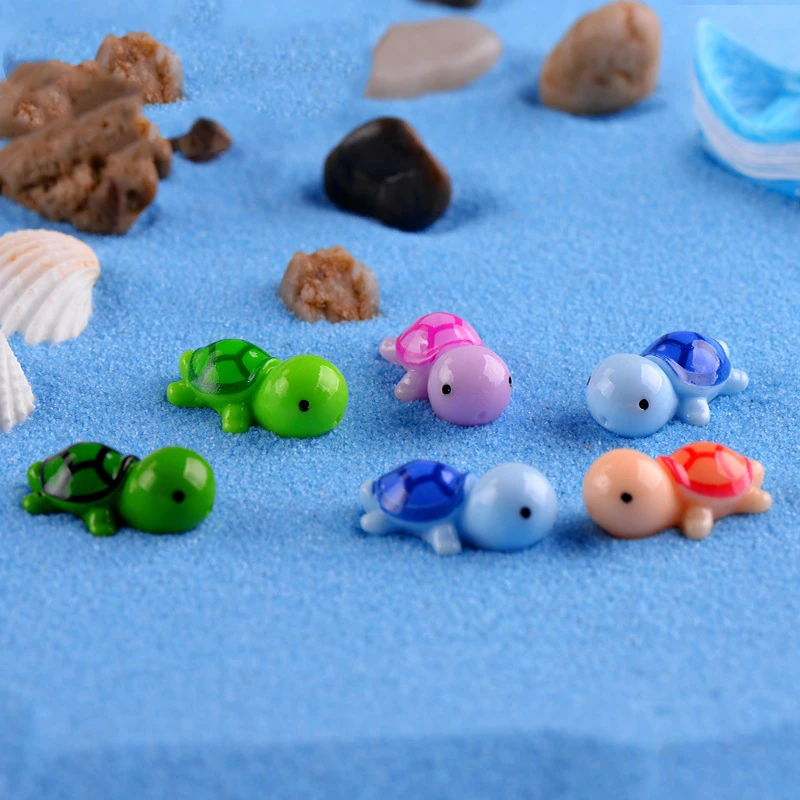 苔藓微景观生态瓶五色小海龟公仔dIY造景创意小摆件鱼缸造景装饰