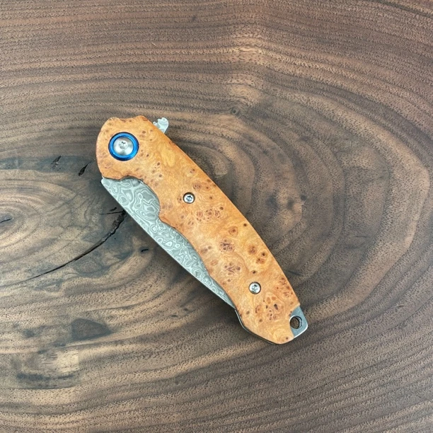 陈化崖柏大马士革多功能户外家用小刀