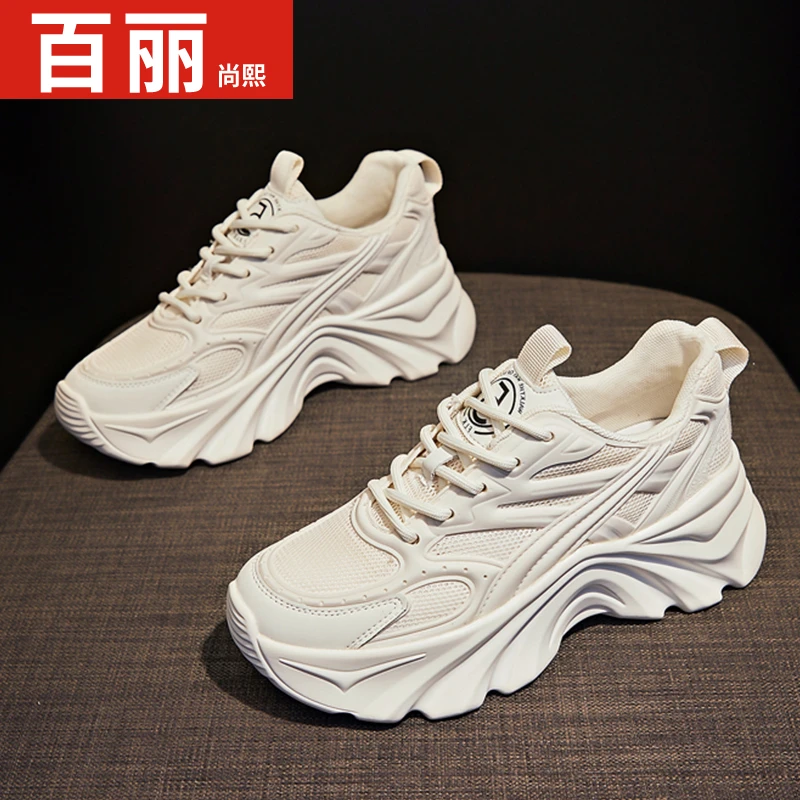 百丽尚熙网面百搭运动鞋2024秋季新款时尚透气老爹鞋休闲潮流女鞋