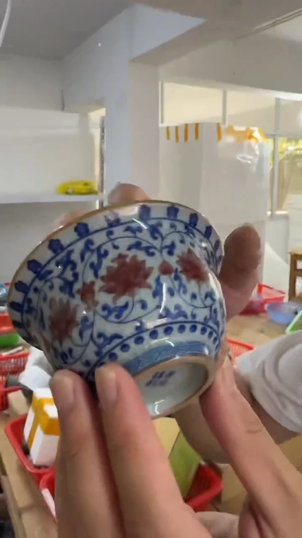 【闪购商品】杯开播福利：老陶泥缠枝莲压手杯