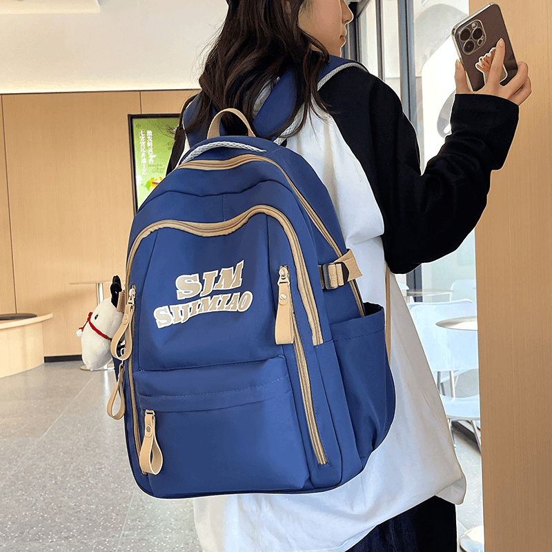 初中生书包女高中生大学生高颜值大容量复古背包学院风轻便双肩包