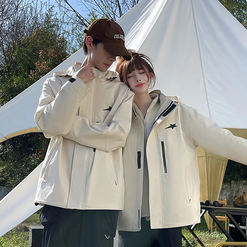 【山系】uhmu户外三合一可拆卸情侣装冲锋衣女防水防风登山服男潮