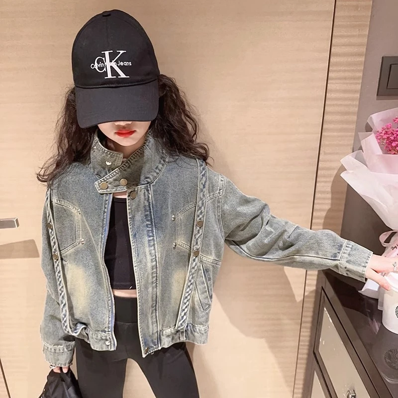 女童春秋款牛仔外套韩版洋气2025新款时髦儿童秋季衣服开学季秋装