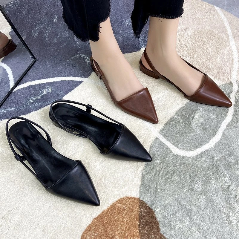 凉鞋女夏2025年新款韩版百搭粗跟单鞋软皮一字扣带仙女风罗马女鞋