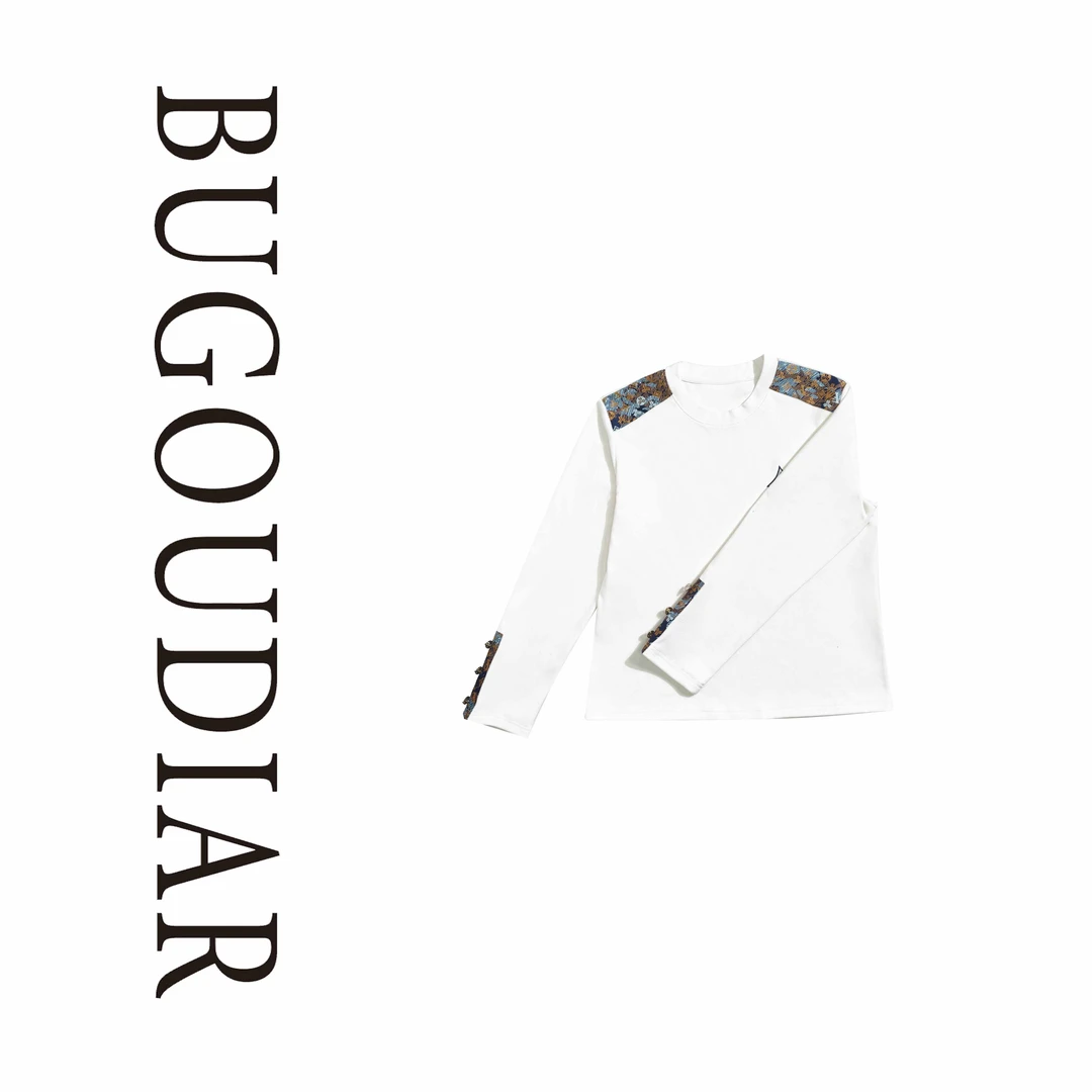 百搭简约时尚设计款潮长袖德绒T恤BU135