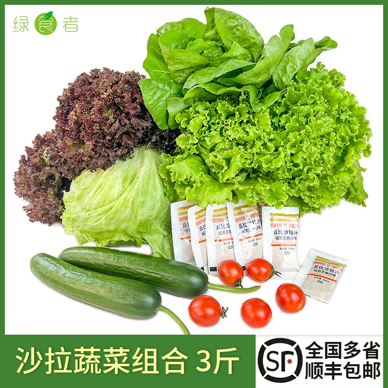 沙拉生菜套餐3斤装 6种生菜组合西餐轻食凉拌菜混合蔬菜沙拉食材
