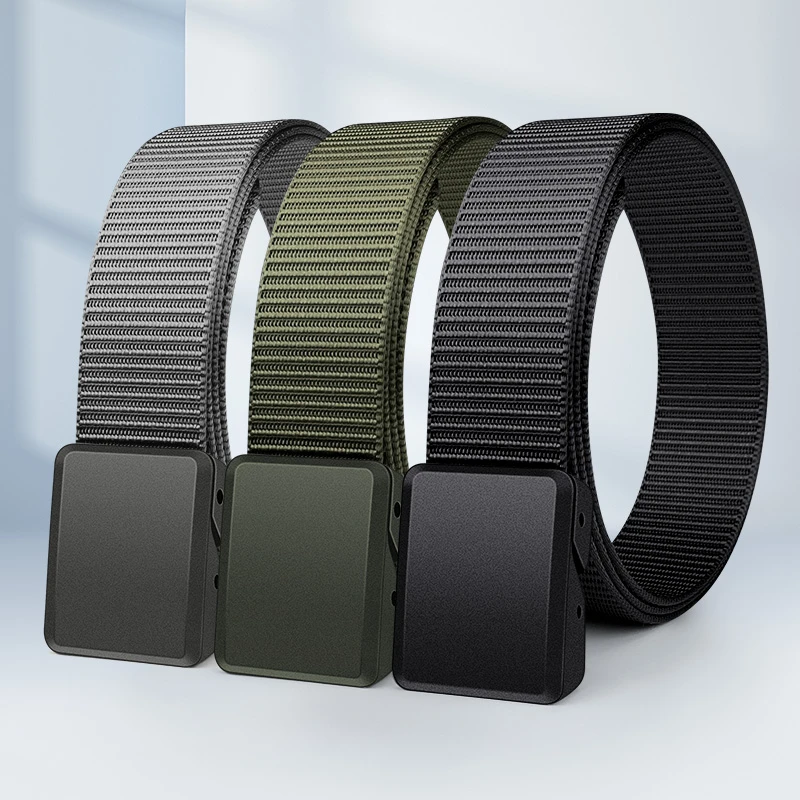 男士休闲百搭加长编织腰带男款户外运动时尚裤塑料平滑扣腰带