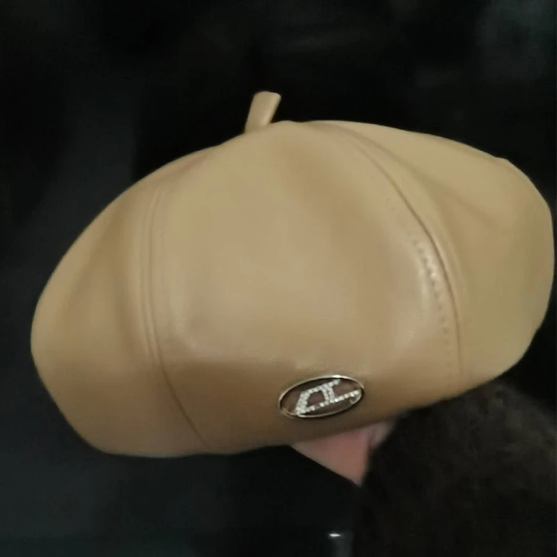 【红姐推荐】pu皮质贝雷帽女秋冬气质百搭显脸小文艺复古八角画家帽