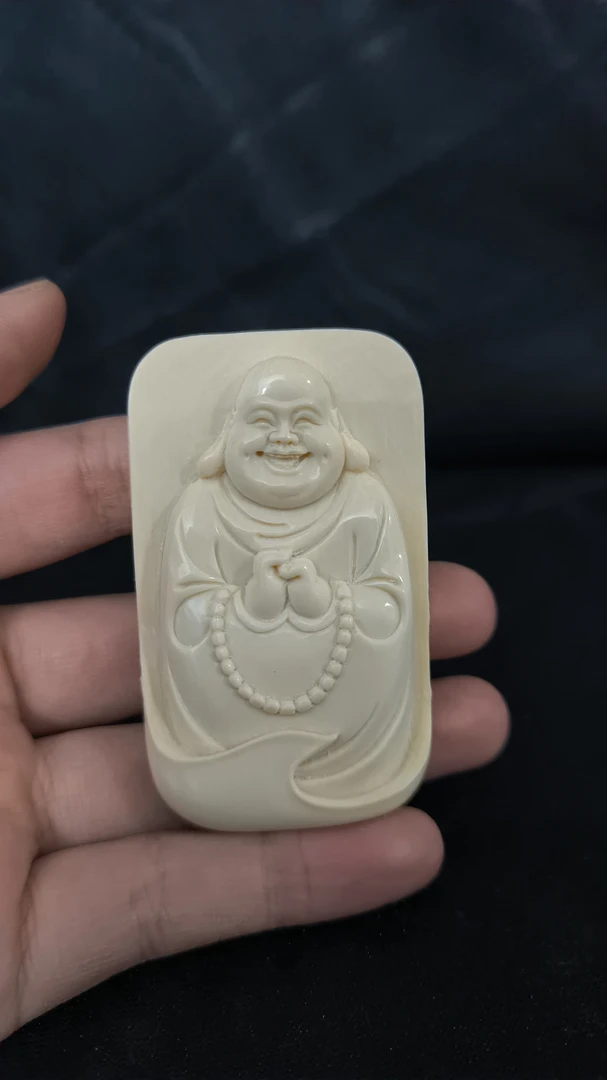 精品猛犸弥勒佛雕刻牌子H207