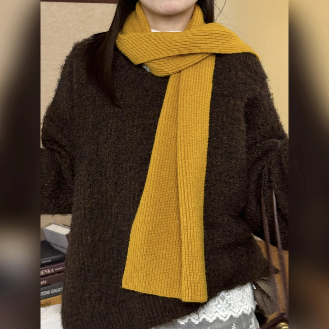 纯色围巾显白毛线围脖