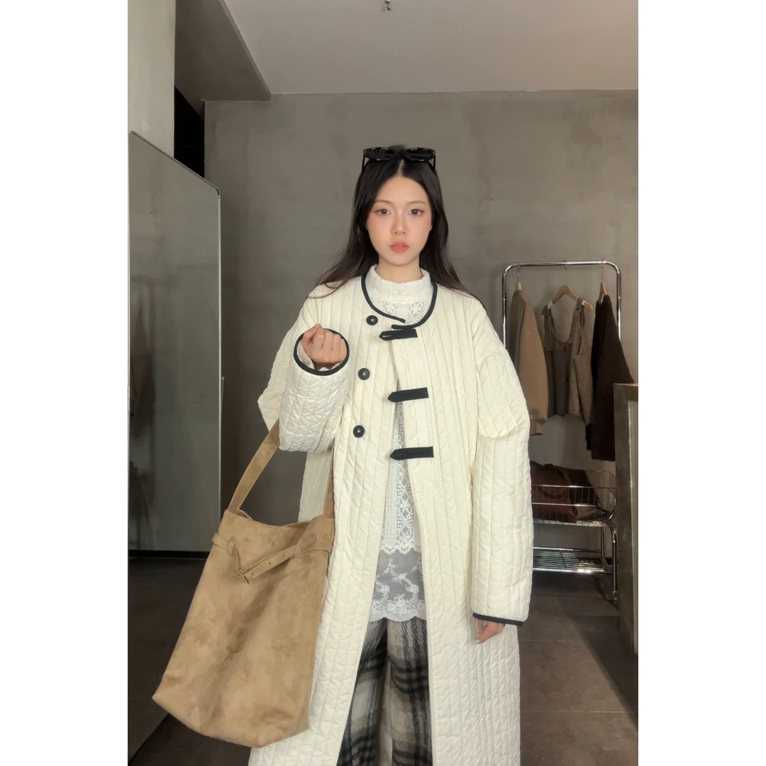 30086显瘦中长款白鸭绒羽绒服女