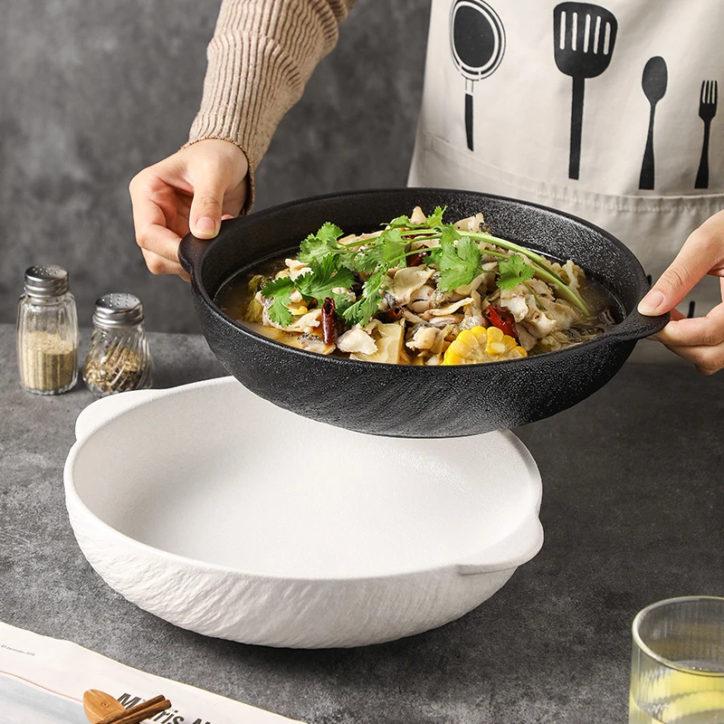 日式高颜值餐具陶瓷家用2024新款网红款泡面碗汤盘大号碗盘餐具