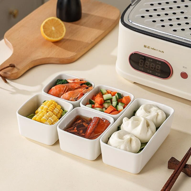 陶瓷小方碗小吃碗釉下彩家用蒸锅专用蒸碗蒸蛋碗长方碗蒸菜蒸肉碗