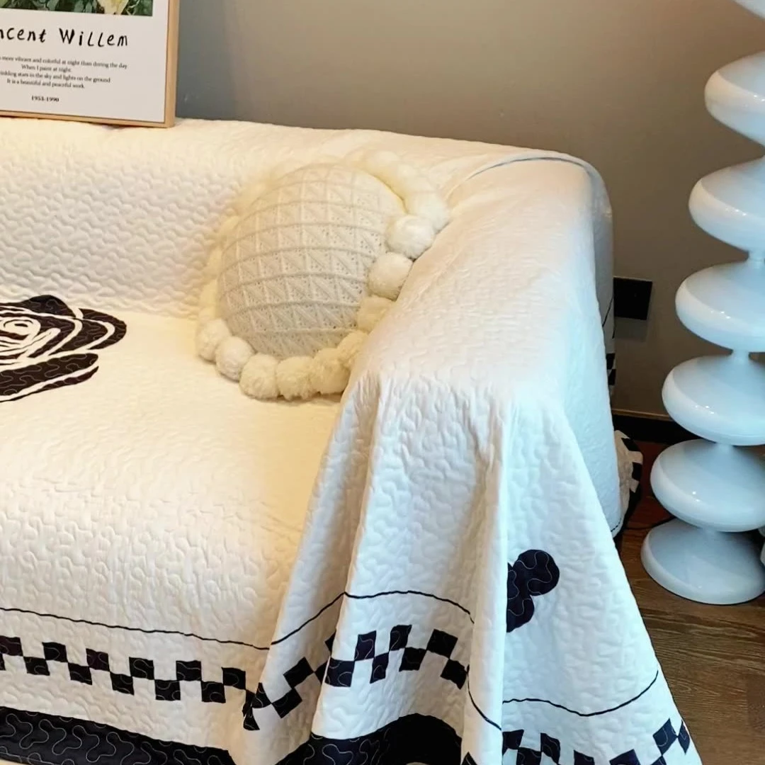 奶油风万能沙发盖布四季通用简约现代网红in风沙发垫套罩巾防滑