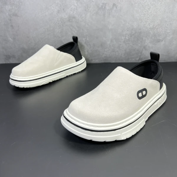 夏季百搭小丑鞋男士开车专用鞋国潮干净感痞帅男鞋男款一脚蹬皮鞋