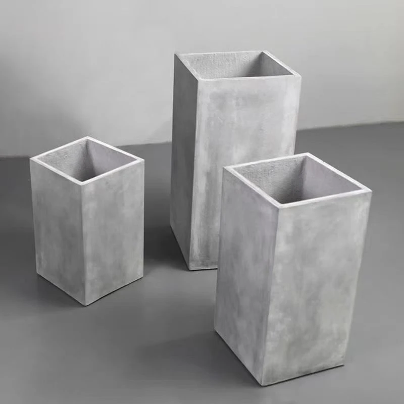 长方形水泥花盆清仓镁泥绿植盆栽客厅仙人掌户外专用轻奢高级感