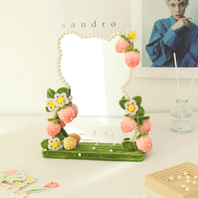 扭扭棒手工DIY镜子材料包/化妆镜送闺蜜女友生日礼物氛围小夜灯