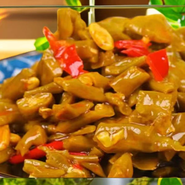 香辣开胃豇豆豆角手工切制泡椒豆角速食就饭菜