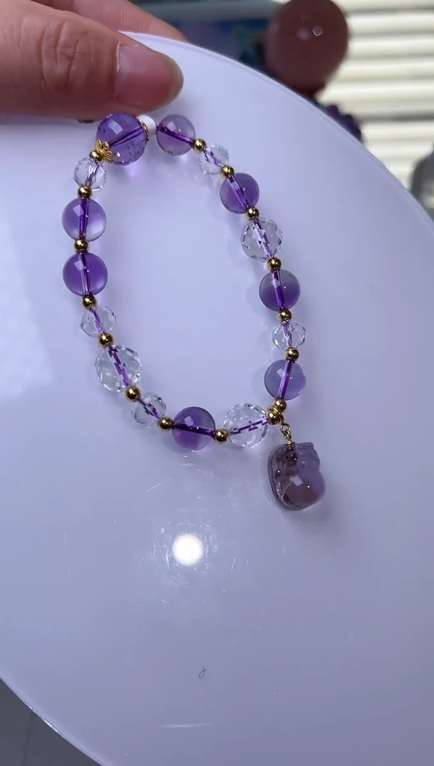 【闪购商品】水晶手串未镶嵌天然紫水晶手串多样性发一Z20315