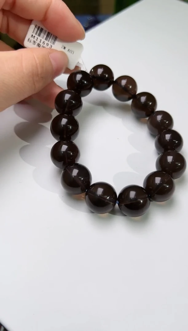 【闪购商品】水晶手串未镶嵌茶水晶十二道星光手串M11693