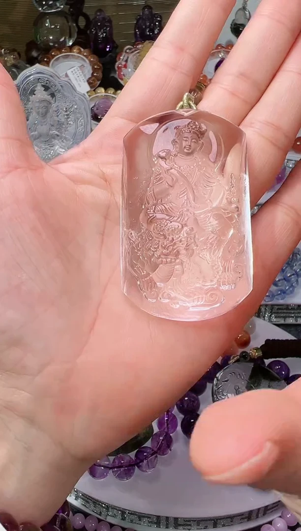 【闪购商品】水晶吊坠未镶嵌天然白水晶文殊菩萨 M10054