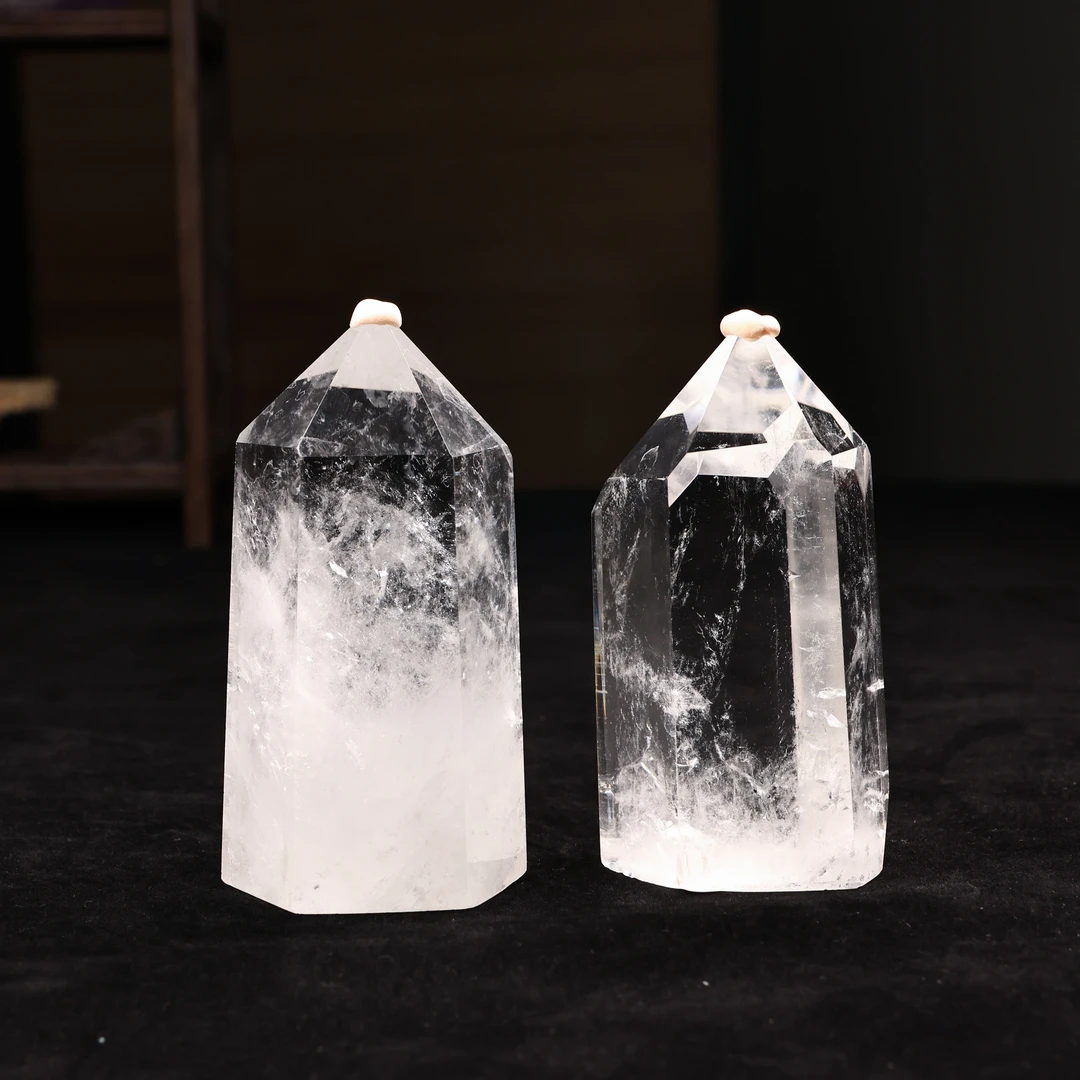 晶匠天然白水晶柱吸收站 多样性发一  编号M11676简约